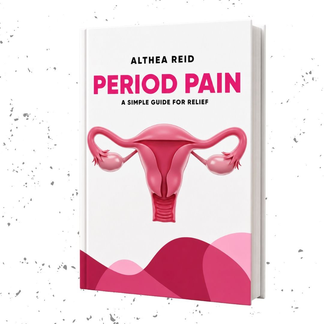 Period Pain: A Simple Guide for Relief by Althea Reid, a women's health guide offering practical information and relief strategies for menstrual pain.