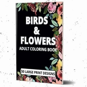 Birds & Flowers Colouring Book Image